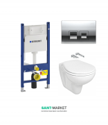 Унитаз Kolo Idol с сидением инсталляцией Geberit Duofix и смывной клавишей Delta 51 M1310002U+458.126.00.1+115.105.21.1