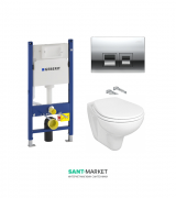 Унитаз Kolo Idol с сидением инсталляцией Geberit Duofix и смывной клавишей Delta 50 M1310002U+458.126.00.1+115.135.21.1