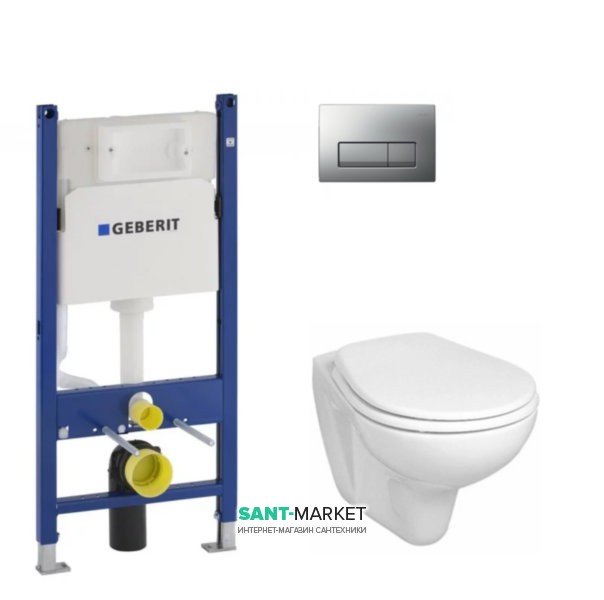 Унітаз Kolo Idol з сидінням інсталяцією Geberit Duofix і змивний клавішею Delta 51 M1310002U + 458.126.00.1 + 115.105.46.1