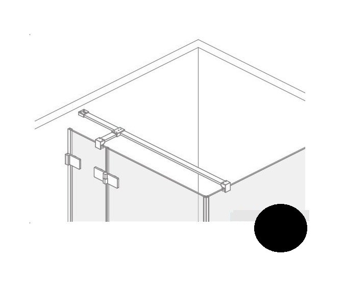 Крестообразный стабилизатор Radaway для стекла 6 мм чёрный 6KWK1B