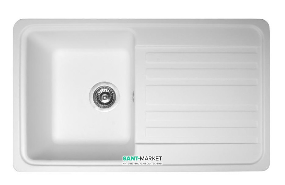 Мойка для кухни прямоугольная Буль-Буль Versal оборачиваемая врезная Магранит белый 109070001