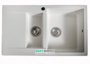 Мойка для кухни прямоугольная Буль-Буль La Pas врезная Магранит белый 110080001