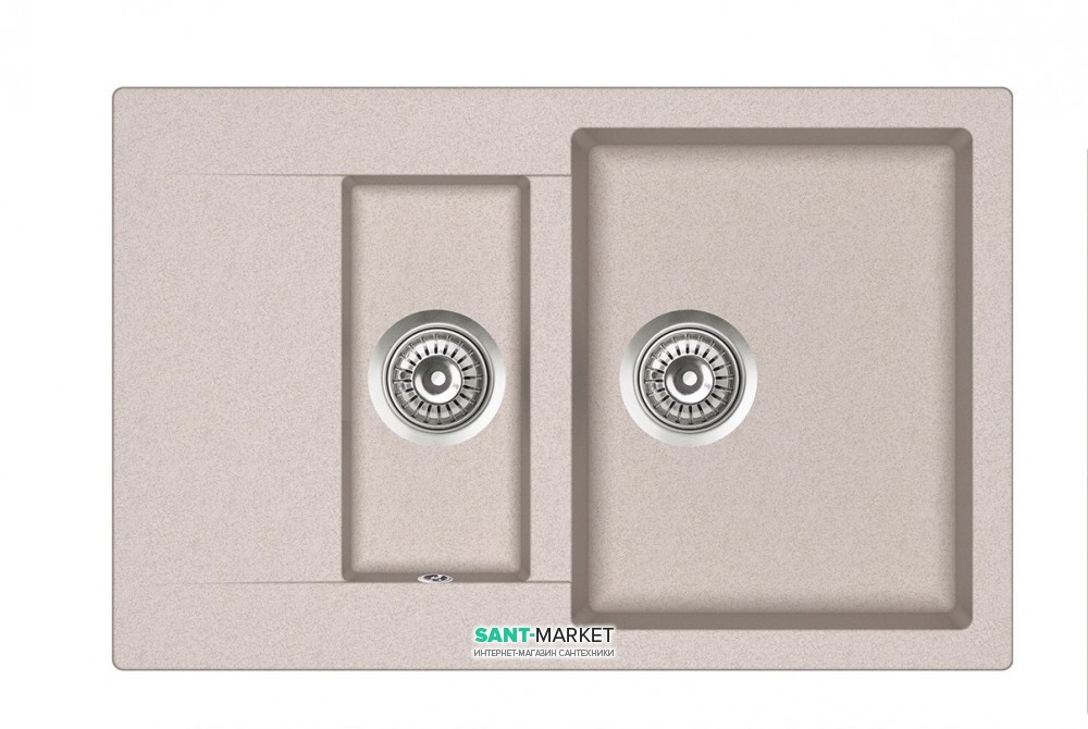 Мойка для кухни прямоугольная Буль-Буль La Pas врезная Магранит песочный 110080007