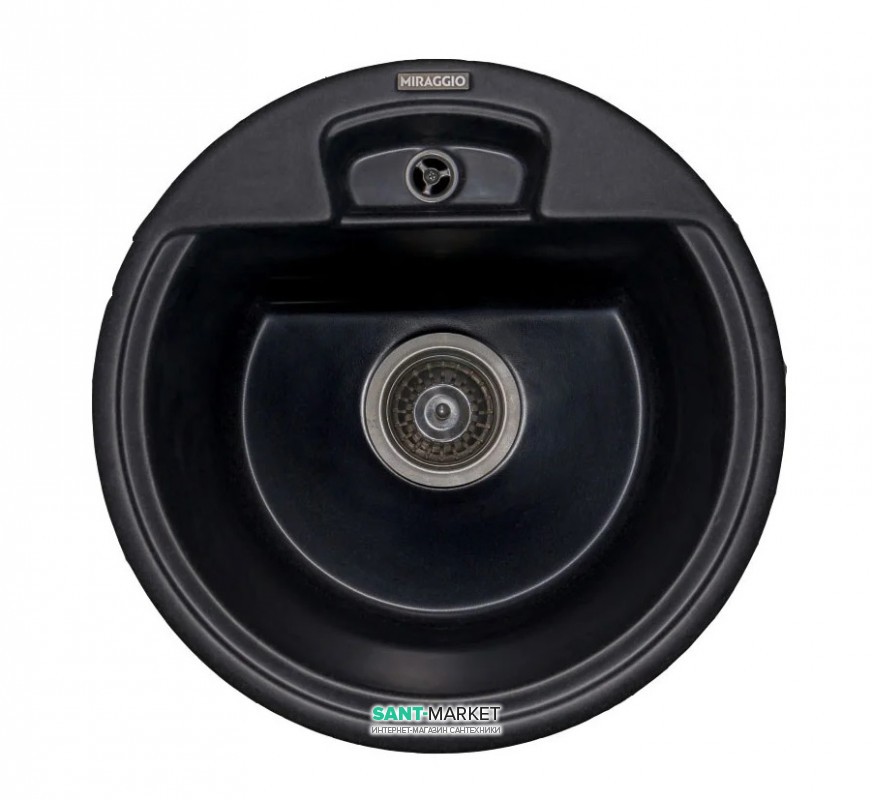 Мийка для кухні кругла Буль-Буль Valencia врізна Маграніт світло-чорний 108040004