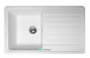 Мойка для кухни прямоугольная Буль-Буль Versal оборачиваемая врезная Магранит белый 109070001