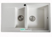 Мойка для кухни прямоугольная Буль-Буль La Pas врезная Магранит белый 110080001