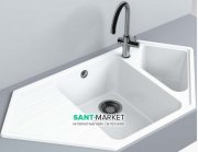 Мойка для кухни трапециевидная Буль-Буль Tirion врезная Магранит белый 114010001