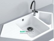 Мойка для кухни трапециевидная Буль-Буль Tirion врезная Магранит белый 114010001