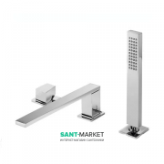 Змішувач для ванни Tres Cuadro-Tres виразний c ручної лійкою хром 00616105