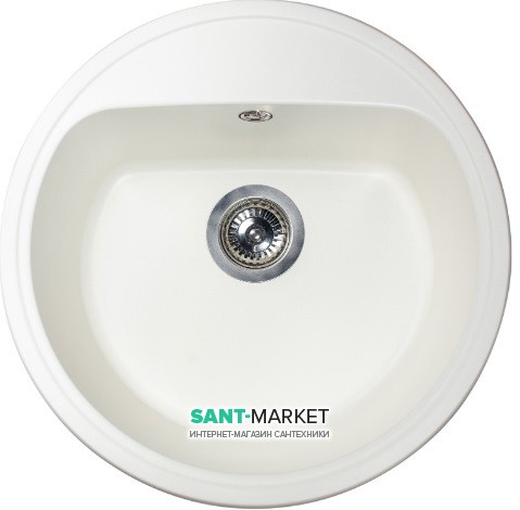 Мийка для кухні кругла Буль-Буль Malibu врізна Маграніт білий 117050001