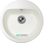 Мойка для кухни круглая Буль-Буль Malibu врезная Магранит белый 117050001