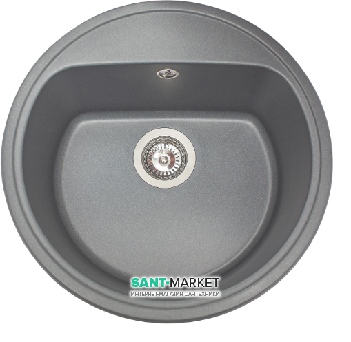 Мийка для кухні кругла Буль-Буль Malibu врізна Маграніт сірий 117050013