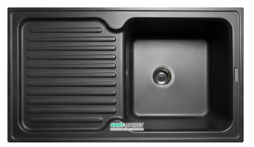 Мийка для кухні прямокутна Буль-Буль Orlean врізна Маграніт світло-чорний 112080004