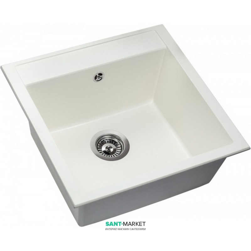 Мойка для кухни прямоугольная Буль-Буль Bodrum 510 врезная Магранит белый 116050001