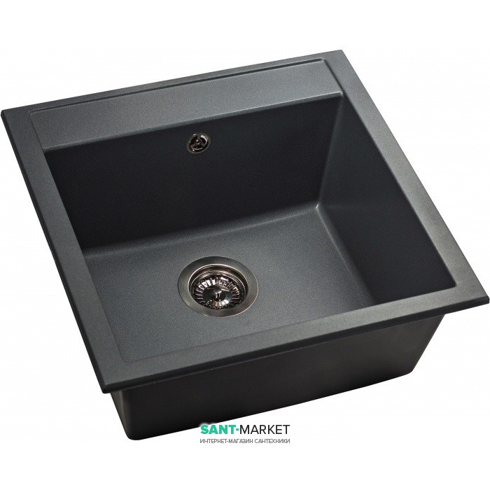 Мойка для кухни прямоугольная Буль-Буль Bodrum 510 врезная Магранит светло-черный 116050004