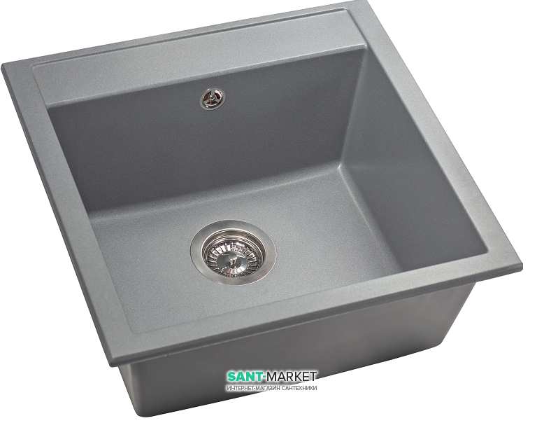 Мийка для кухні прямокутна Буль-Буль Bodrum 510 врізна Маграніт сірий 116050013