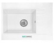 Мойка для кухни прямоугольная Буль-Буль Bodrum 650 врезная Магранит белый 115060001
