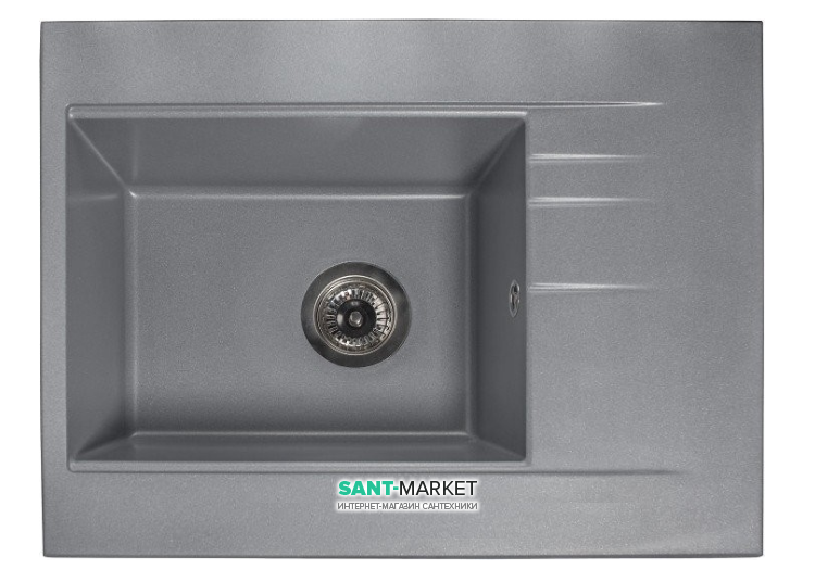 Мойка для кухни прямоугольная Буль-Буль Bodrum 650 врезная Магранит серый 115060013