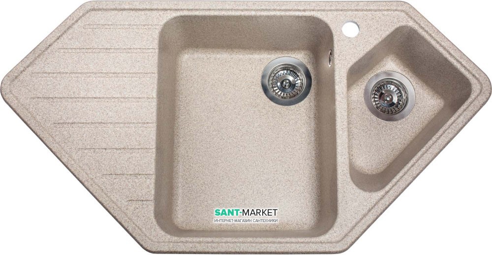 Мойка для кухни трапециевидная Буль-Буль Tirion врезная Магранит песочный 114010007