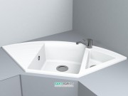 Мийка для кухні трапециевидная Буль-Буль Europe врізна Маграніт білий 113060001