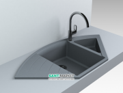 Мойка для кухни трапециевидная Буль-Буль Europe врезная Магранит серый 113060013