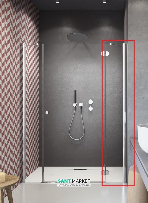 Стенка душевая Radaway Torrenta DWJS 493 мм профиль хром прозрачное стекло 320493-01-01