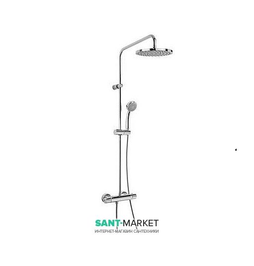 Душевая система Tres Flat-Tres с термостатом верхним и ручным душем хром 20438701