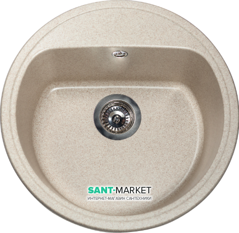 Мойка для кухни круглая Буль-Буль Malibu врезная Магранит песочный 117050007