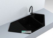 Мойка для кухни трапециевидная Буль-Буль Tirion врезная Магранит светло-черный 114010004