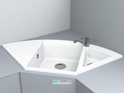 Мойка для кухни трапециевидная Буль-Буль Europe врезная Магранит белый 113060001