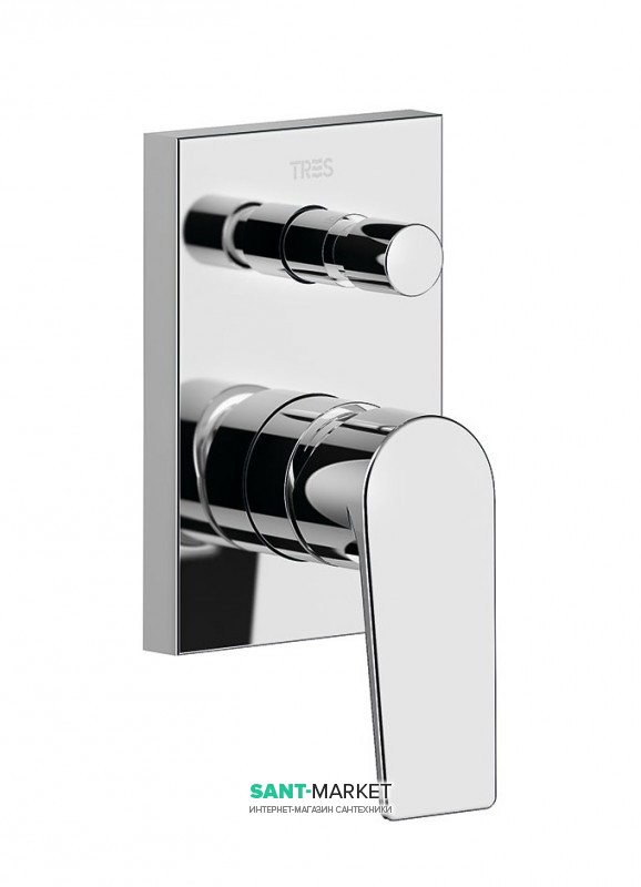 Смеситель для душа Tres Project-Tres однорычажный скрытого монтажа хром 21118001