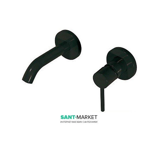 Смеситель для раковины Tres Study Exclusive настенный однорычажный черный матовый 26220080NM