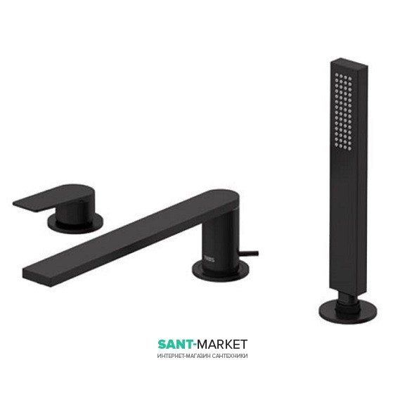 Змішувач для ванни Tres Project-Tres виразний c ручної лійкою чорний матовий 21116101NM