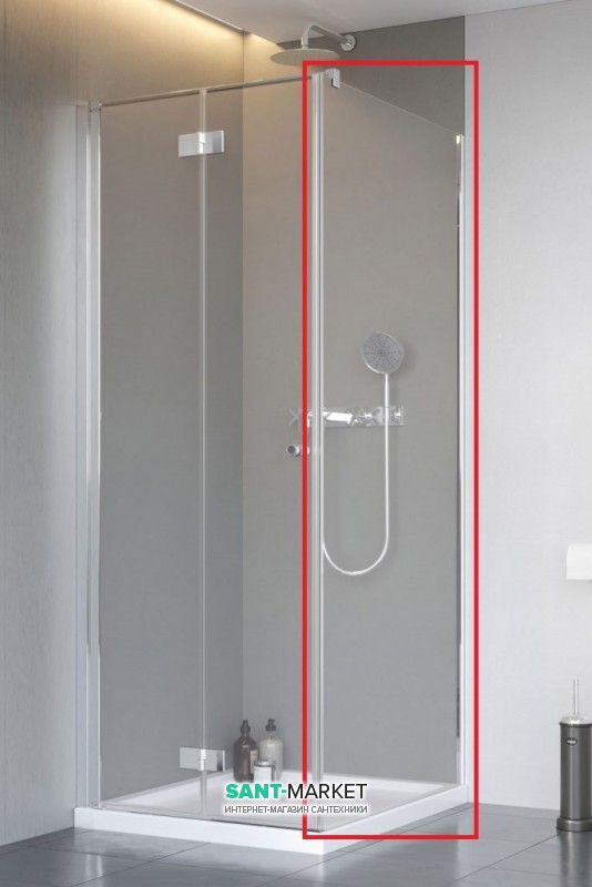 Стенка душевая Radaway Nes S1 90 профиль хром прозрачное стекло 10039090-01-01