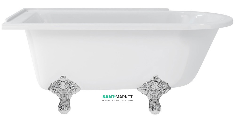 Ванна акрилова пристінна Burlington Hampton левосторонняя 169x75 см білий E13