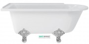 Ванна акриловая пристенная Burlington Hampton левосторонняя 169x75 см белый E13