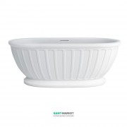 Ванна кам'яна окремостояча овальна Burlington Albany 169х80 см білий матовий з клапаном стоку ARC21 + ARC72