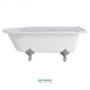 Ванна акрилова пристінна Burlington Hampton правобічна 169x75 см білий E14