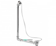 Вертикальный слив-перелив с пробкой и цепочкой для ванны Burlington хром W4/CW4/W5/CW5
