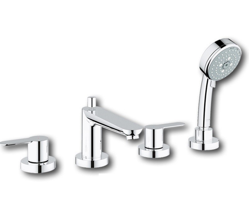 Смеситель для ванной Grohe BauEdge двухвентильный с ручным душем хром 25120000