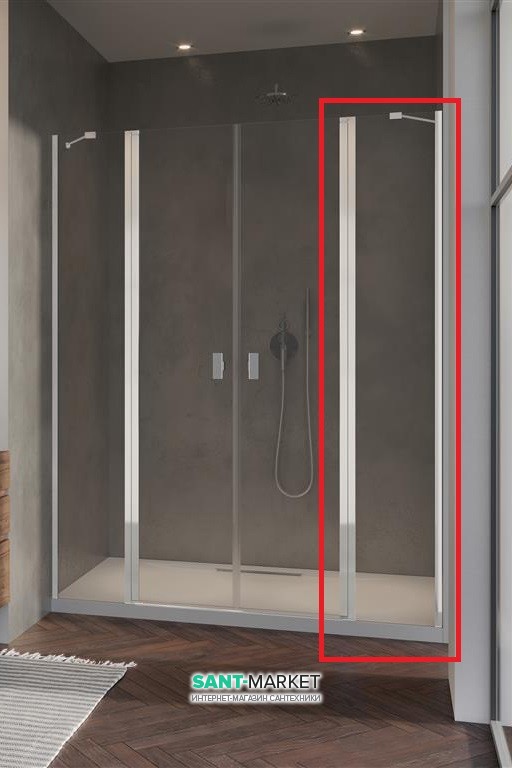 Стенка душевая Radaway Nes DWD II front walls 970 профиль хром прозрачное стекло 10041097-01-01