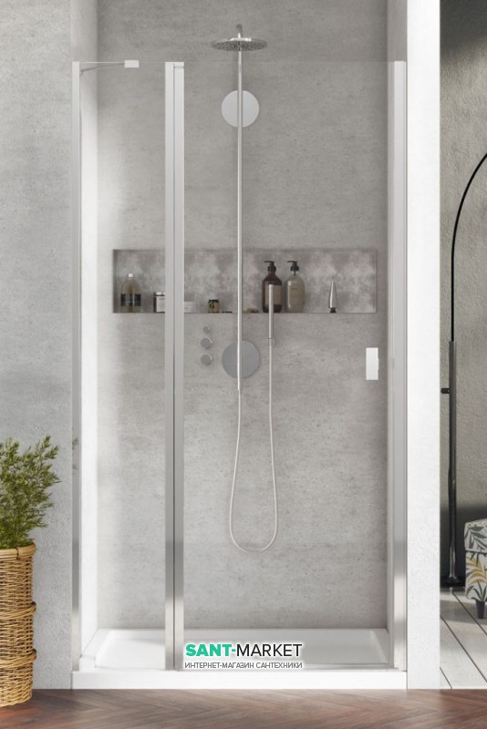 Душевая дверь Radaway Nes DWJ II 90 левая профиль хром прозрачное стекло 10036090-01-01L