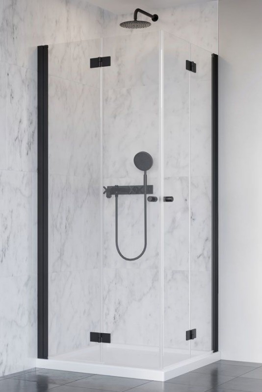 Душові двері Radaway Nes Black KDD B 80 права чорний профіль прозоре скло 10024080-54-01R