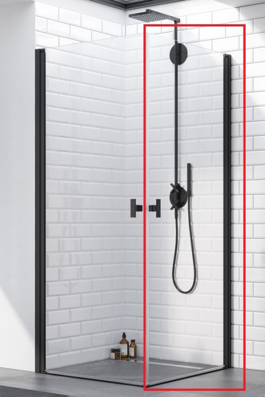 Душові двері Radaway Nes Black KDD I 80 права чорний профіль прозоре скло 10021080-54-01R