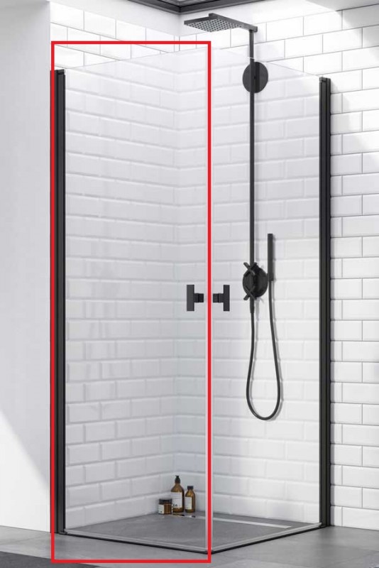 Душевая дверь Radaway Nes Black KDD I 80 левая чёрный профиль прозрачное стекло 10021080-54-01L