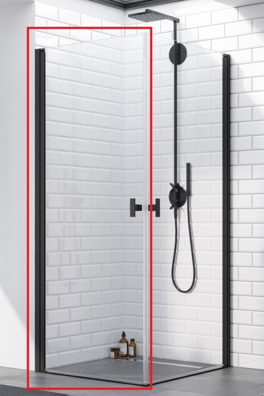 Душові двері Radaway Nes Black KDD I 90 ліва чорний профіль прозоре скло 10021090-54-01L