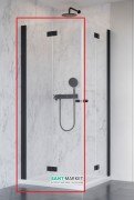 Душові двері Radaway Nes Black KDD B 100 ліва чорний профіль прозоре скло 10024100-54-01L