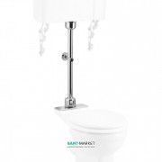 Набор труб для среднего бачка: труба слива керамическая ручка и кронштейны Burlington хром T33 CHR