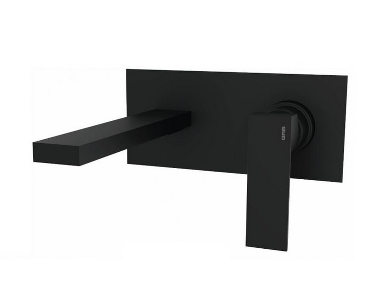 Смеситель для раковины GRB Kala Black однорычажный настенный чёрный матовый 60530601