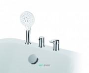 Смеситель на борт ванной GRB Premier на 3 отверстия со сливом и наполнением хром 50231500